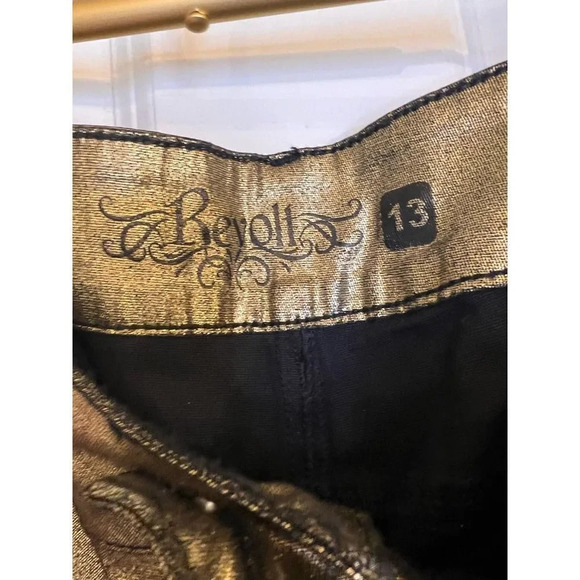 Vintage Revolt gold and black boot cut straight leg 90’s jeans 32 waist size 13 - Picture 4 of 9